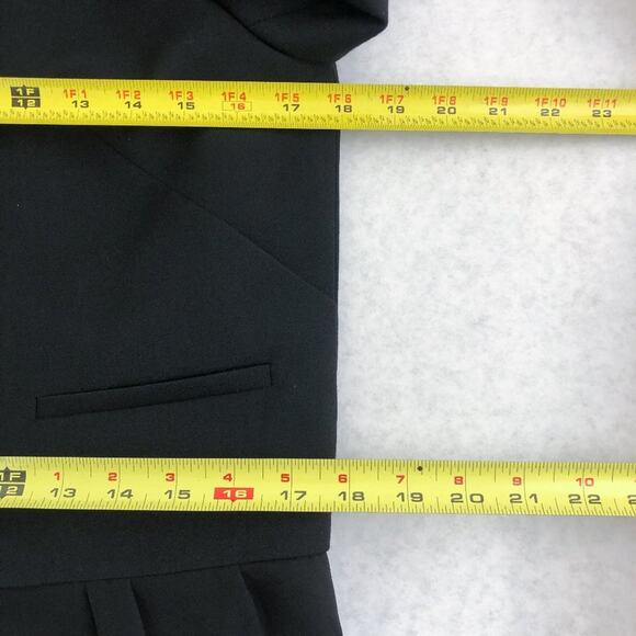 Brooks Brothers Cropped Blazer Jacket Ruffle Hem Wool Blend Career Size 4 Black - Picture 13 of 16